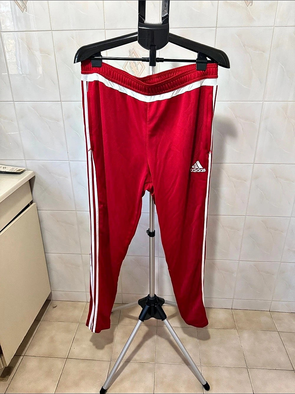 adidas Red & White Track Pants XL